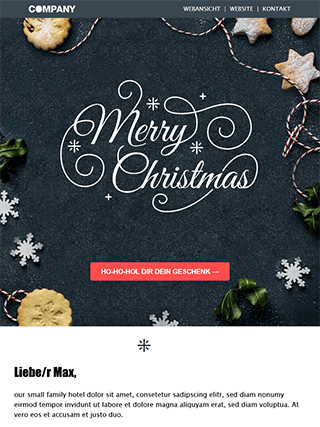 rapidmail Newsletter-Vorlage für Weihnachten