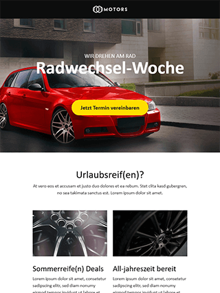 rapidmail Newsletter-Vorlage für Automobil